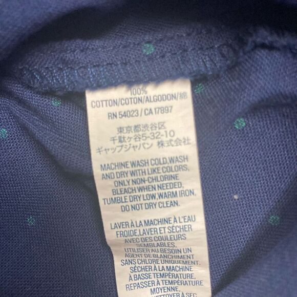 OLD NAVY Women’s Button Up Shirt Blue With Green Polka Dots Size Large - Picture 6 of 6